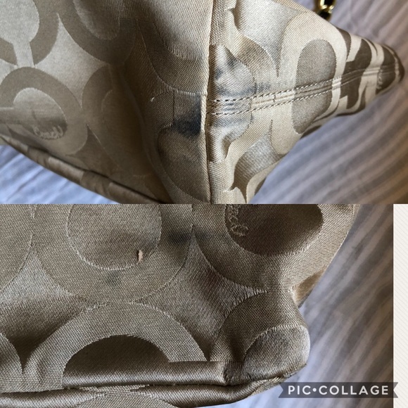 COACH Madison Tote Bag Purse Light Khaki Handbag - Picture 8 of 8